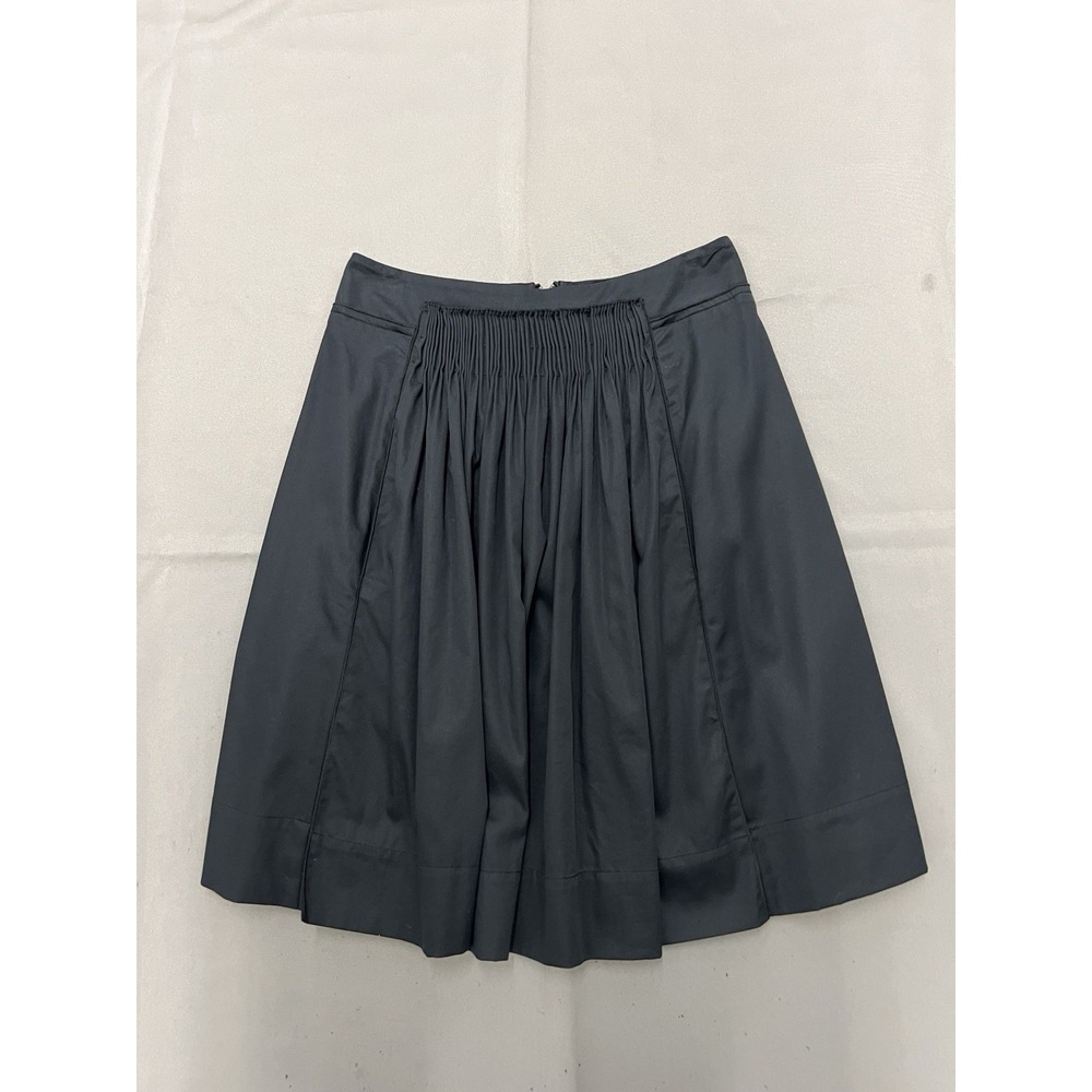 Elie Tahari Fit & Flare Skirt Fine Pleated Black Wide Waist Band Size 4